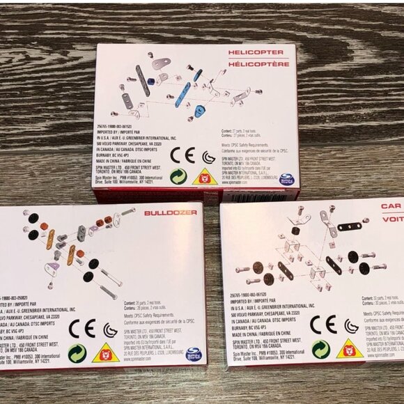 NWT Meccano Bolts Toys 3 Sets Bulldozer Car Helicopter Cool!! - Picture 2 of 7